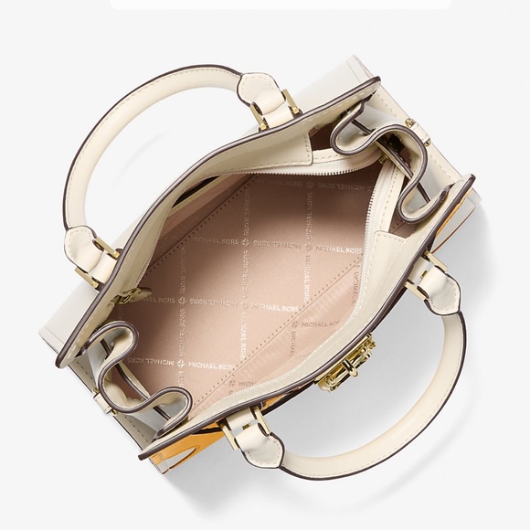 MICHAEL KORS Hamilton Small Two-Tone Satchel
COLOR GOLDEN ROD MULTI
NWT - Picture 2 of 16